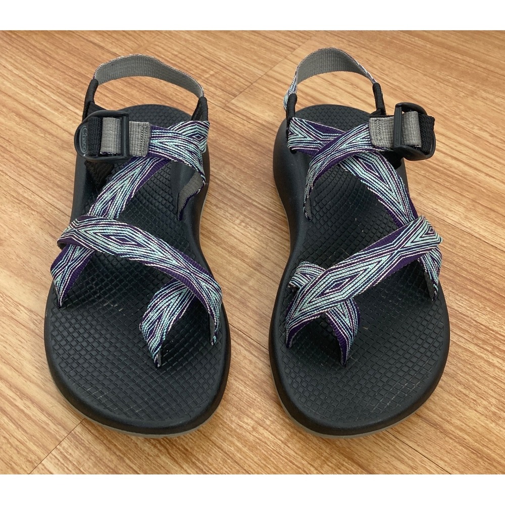 Chaco Womens 8 ZCloud 2 Purple Blue Strappy Toe Loop Sport Sandals Hiking Vibram